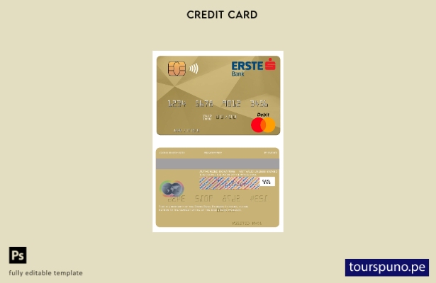 lista para imprimir plantilla mastercard de Hungría Erste Bank